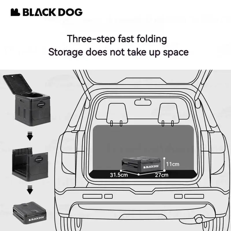 BLACKDOG Camping Mobile Toilet for Trips Plastic Storage Box Folding Tourist Stool Portable Trash Can for Car Outdoor Ultralight