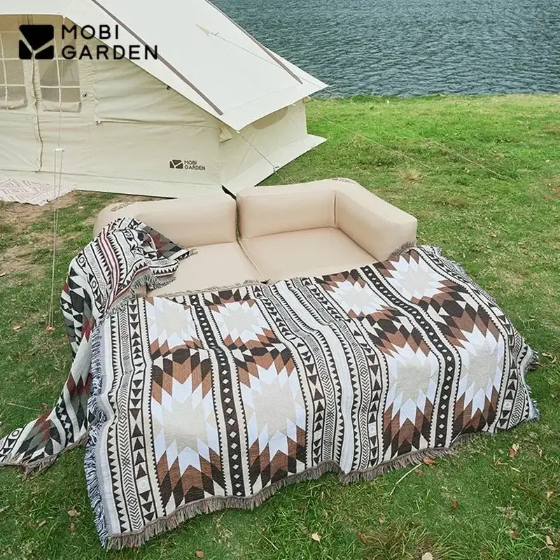 Inflatable Sofa Camping Chair Portable Stitching Lazy Sofa Outdoor Park Picnic Leisure Air Cushion bed Oxford Cloth