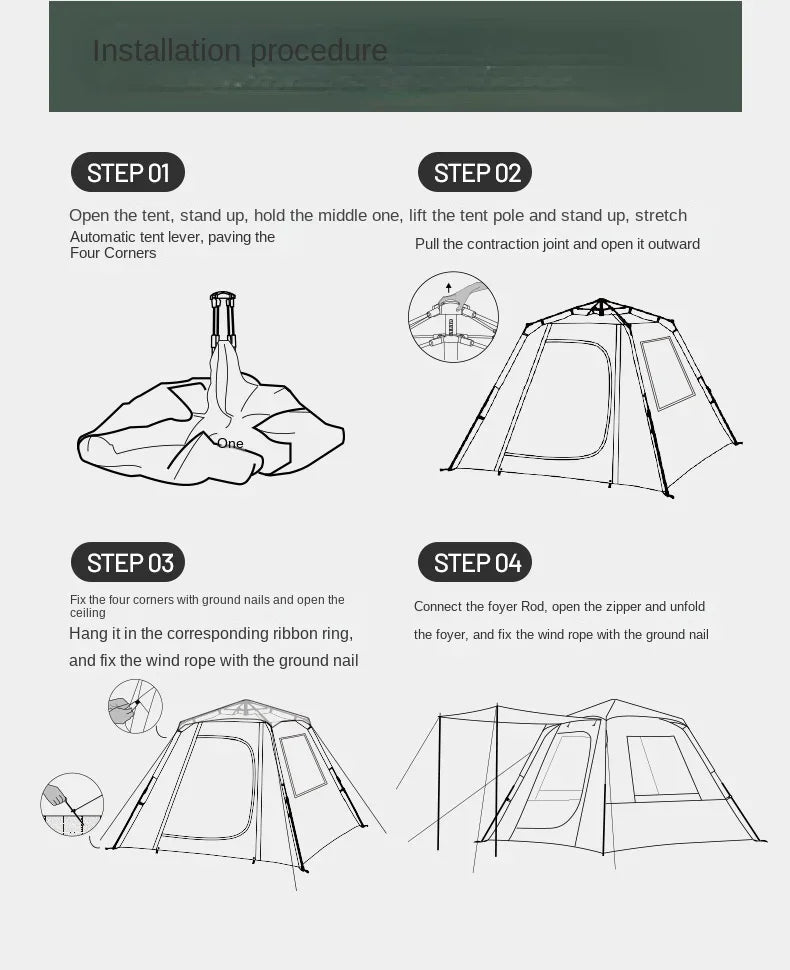 Quick Opening Camping Tent 2-4 P