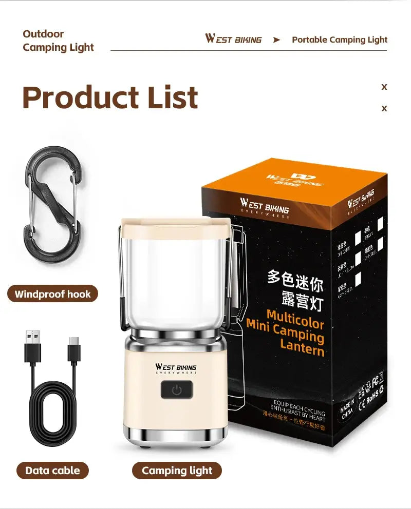 Mini Portable Camping Light Type-C Rechargeable LED Lantern Waterproof Hanging Tent Mosquito Repellent Camping Lamps