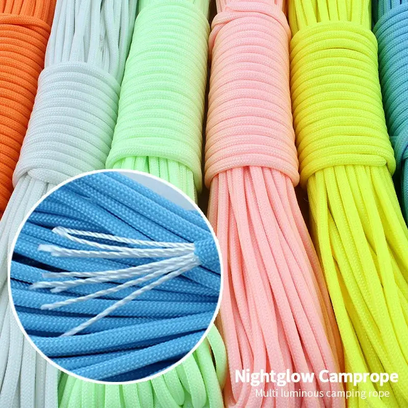 Luminous Rope 9 Strands 4mm Fluorescent Paracord Nylon 550 Tent Cord Outdoor Parachute Camping Lanyard Survival Glow In The Dark