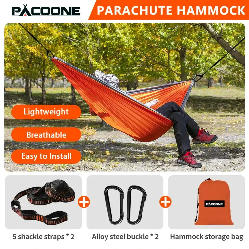 Outdoor Camping Hammock Portable Hammock Single or Double Hammock Camping Accessories Indoor Garden Yard Hammock Swing Travel