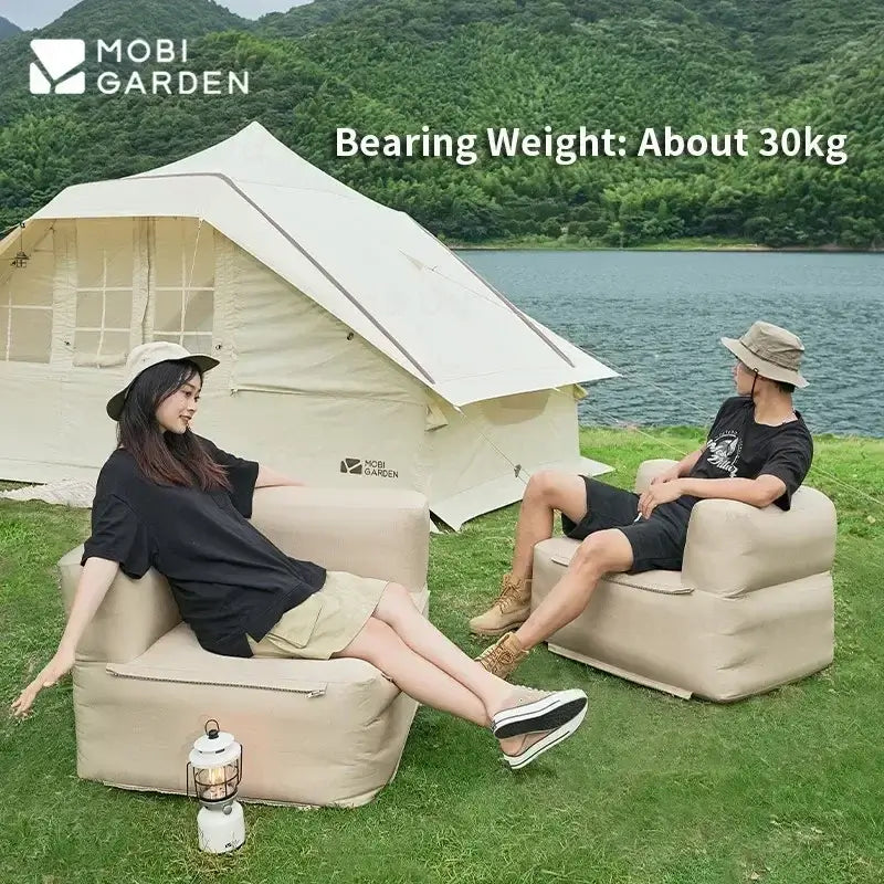 Inflatable Sofa Camping Chair Portable Stitching Lazy Sofa Outdoor Park Picnic Leisure Air Cushion bed Oxford Cloth