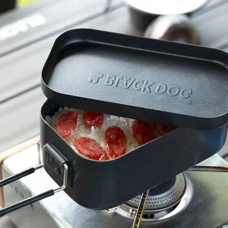 Black Dog Outdoor Aluminium Lunch Box Anti Scalding One Box Can Be Used Dual Purpose Convenient Camping Tableware Artifact