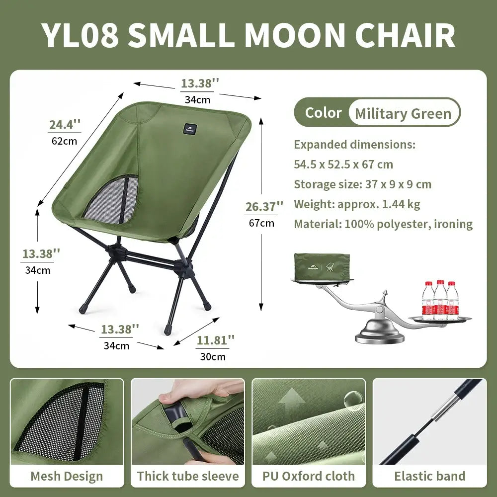 Naturehike Camping Chairs Outdoor Folding Moon Chair Portable Travel Picnic Chair Lightweight Relax Chair YL08 Chair Hiking