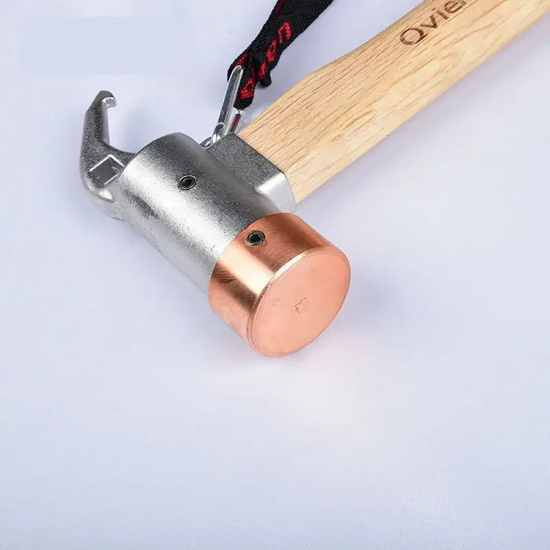 Outdoor Stainless Steel Camping Multi functional Sheep Horn Hammer Sky Curtain Hammer Mountaineering Purple Copper  Hammer