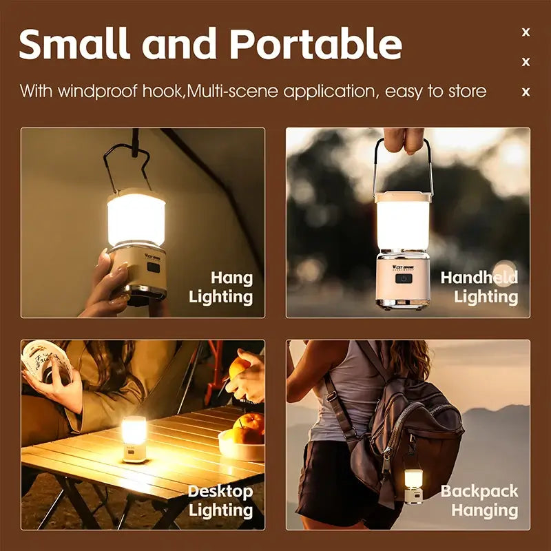 Mini Portable Camping Light Type-C Rechargeable LED Lantern Waterproof Hanging Tent Mosquito Repellent Camping Lamps