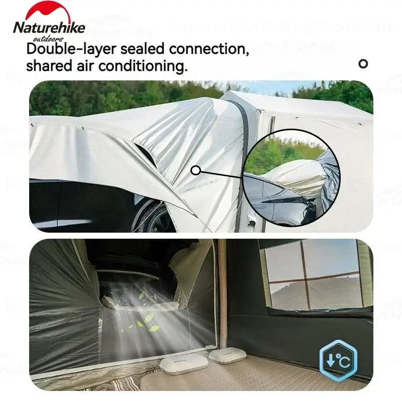 Naturehike AIR 7.0 Inflatable Car Tail Tent Sunshade Waterproof SUV MPV Side Tunnel Beach Tent Camping Outdoor 35㎡ With Canopy