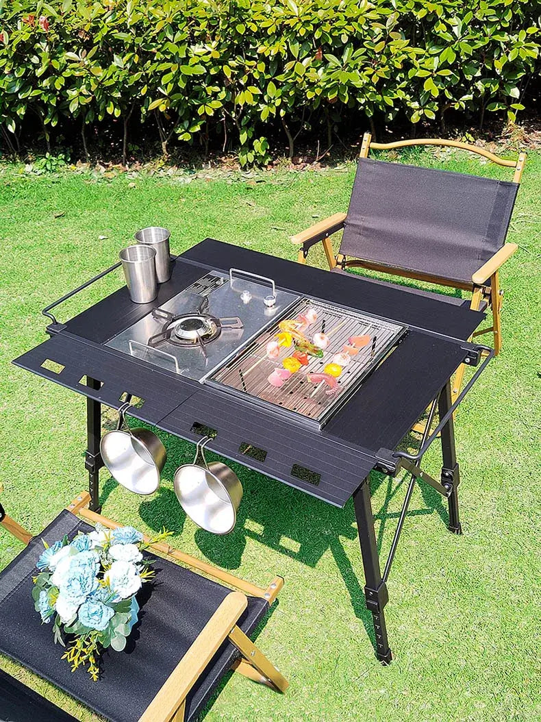 Lohascamping Lightweight Camping Folding IGT table extend Brazier table multifunctional adjustable leg Desktop burner bbq table