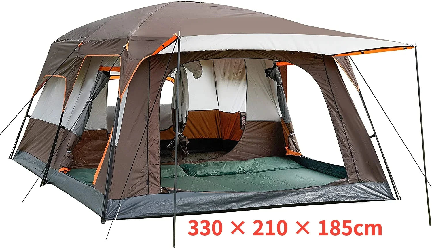 Family Camping Tent 2 Bedroom 1 Living Room for 4-8 Person