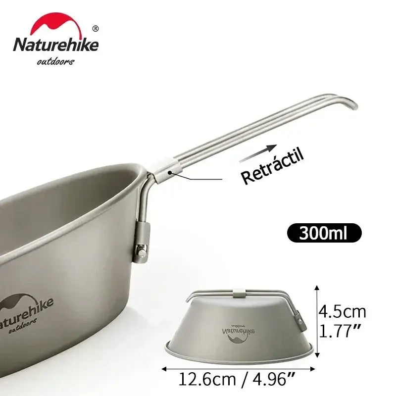 Naturehike Titanium Cup Camping Mug Tourist Tableware Picnic Utensils Outdoor Kitchen Supplies Travel Cooking Cookware Pan Bowel