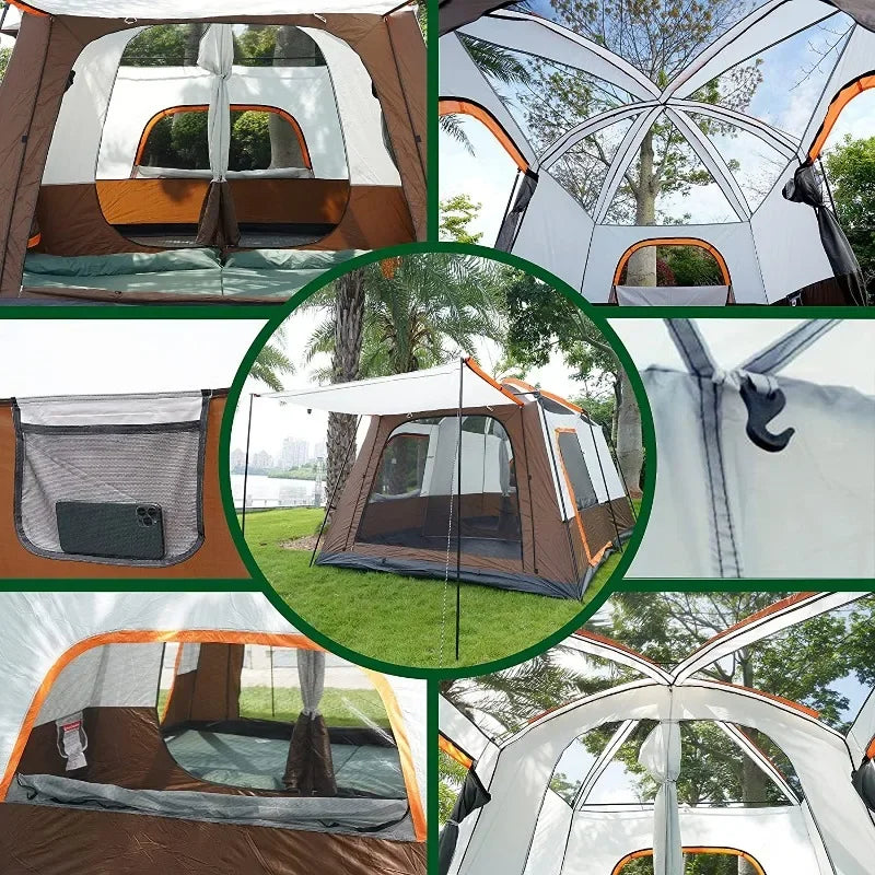 Family Camping Tent 2 Bedroom 1 Living Room for 4-8 Person