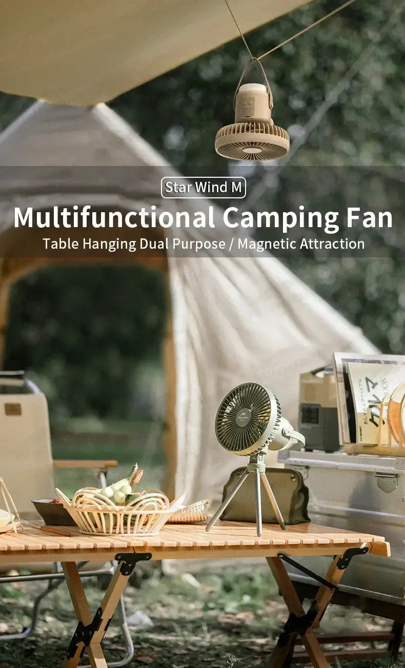 Naturehike 730g Ultralight Summer Fan Lamp Camping Accessories Multifunctional Suspended Tripod Standing Tent Fan Light