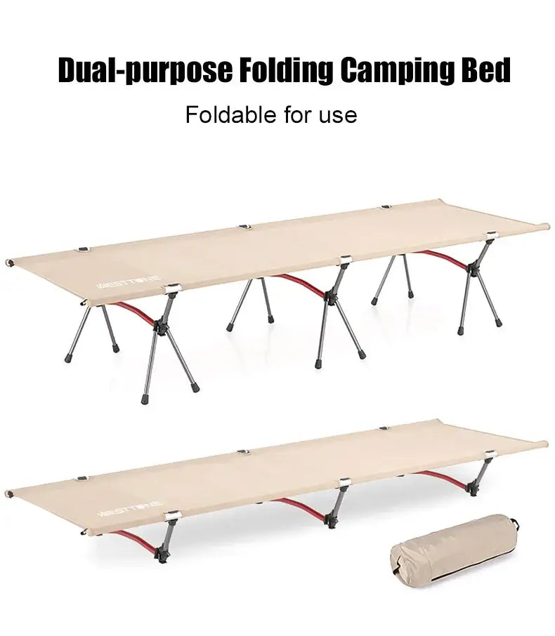 Camping Cot Portable Folding Bed Ultralight Aluminum Alloy Sleeping Cot for Outdoor Hiking Backpacking Travel