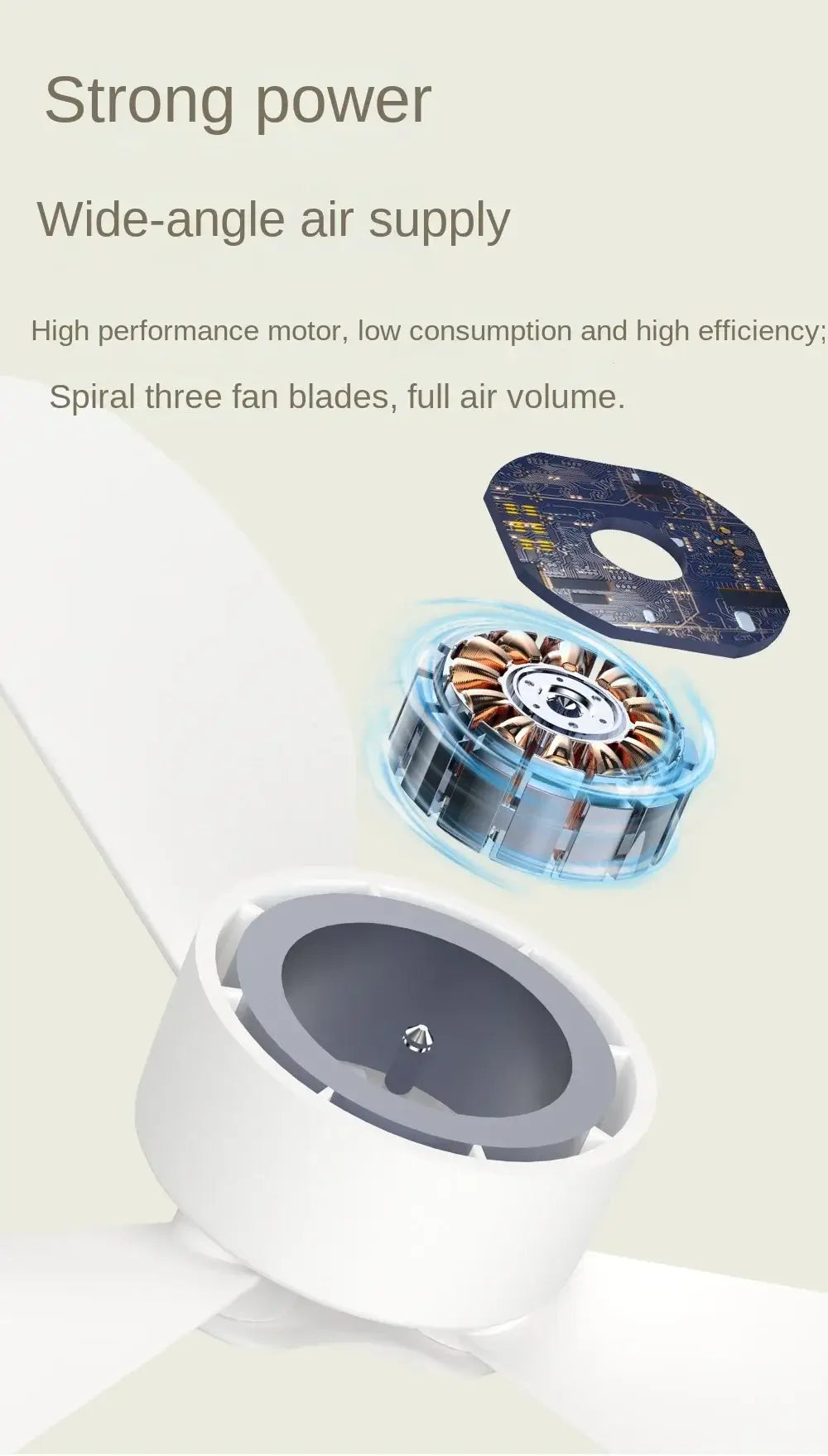 Portable wireless mini ceiling fan light USB fan with remote control, stand, night light, portable, home, outdoor, camping, tent
