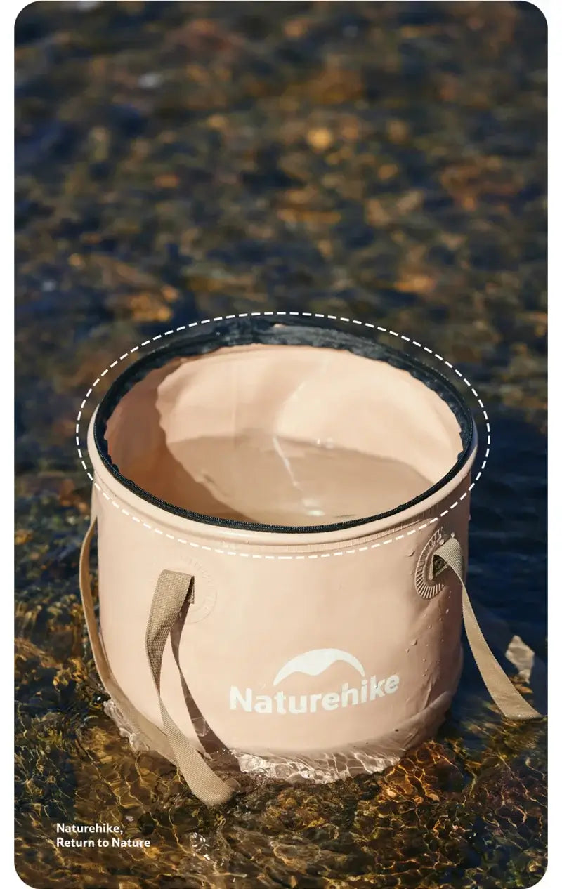 Naturehike Camping Portable Folding Bucket Lingvo 2.0 Multifunctional Bucket EVA Material With Water Valve Bucket Lid 2024 New