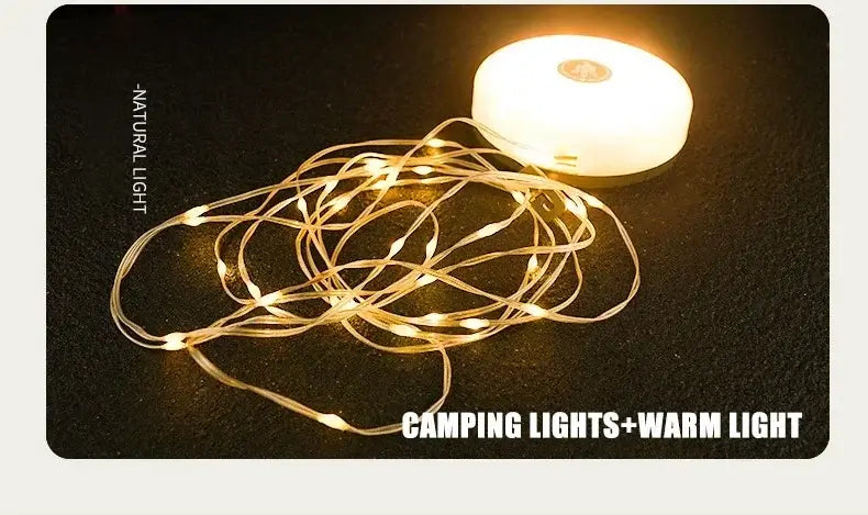 Multifunctional 4 in 1 Design Camping Light String USB Rechargeable Outdoor Tent Decor Light XTE LED Flashlight with Magnet Hook
