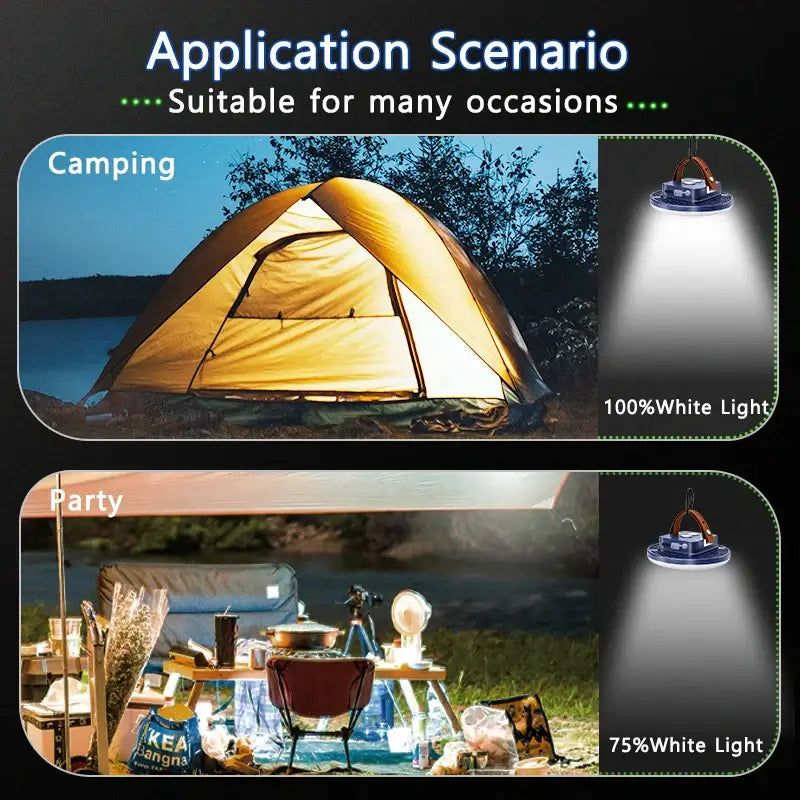 MOSLIGHTING Rechargeable Camping Light Outdoor Fishing Flashlight Tent Lantern Work Emergency Mountaineering Night Lighting LED