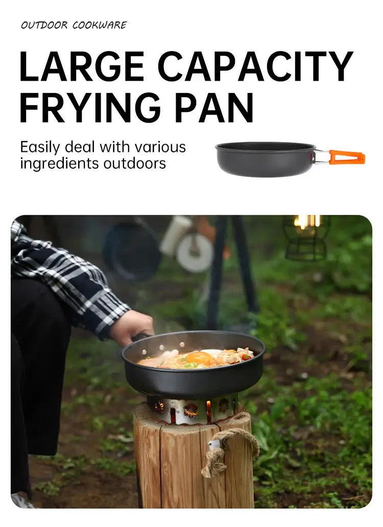 Camping cookware set for 2-3 people portable outdoor tableware for hiking picnicking travel cooking utensils kettle pot set