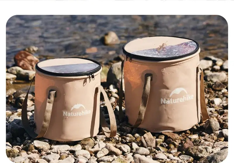 Naturehike Camping Portable Folding Bucket Lingvo 2.0 Multifunctional Bucket EVA Material With Water Valve Bucket Lid 2024 New