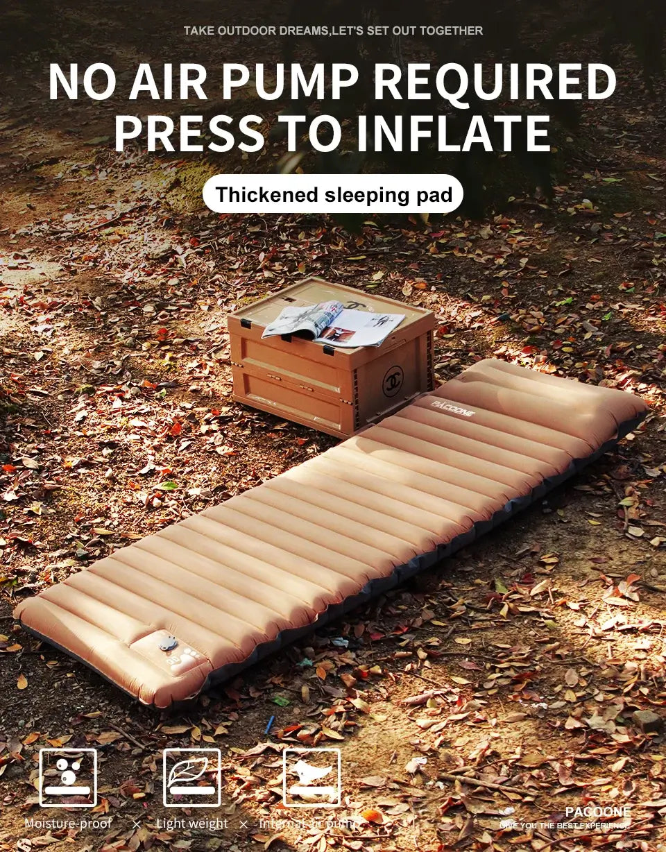 Ultralight Self-inflating Air Mattress Thicken Sleeping Pad Splicing Inflatable Bed Beach Picnic Mat Camping Tent Air Cushion
