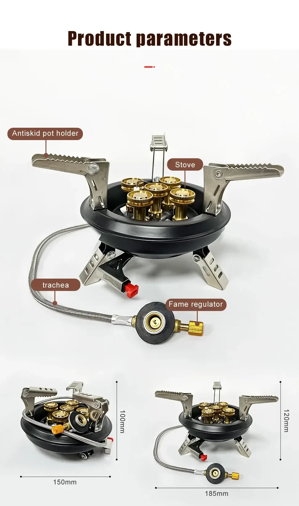 BRS-201A Portable Camping Gas Stove 16000W High Pressured Propane Butane Gas Burner Outdoor Emergency Stove with Piezo Ignition