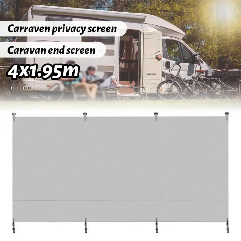 4x1.95M Caravan Privacy Screen Car Side Awning Rooftop Tent Sun Shelter Shade SUV Camping Canopy Outdoor Tents Accessories Kit