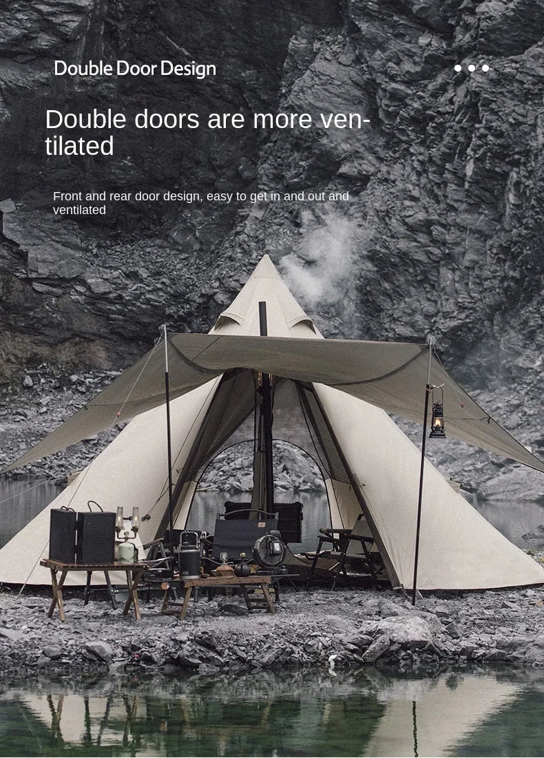 Large Space Pyramid Camping Tent for 4-8 People