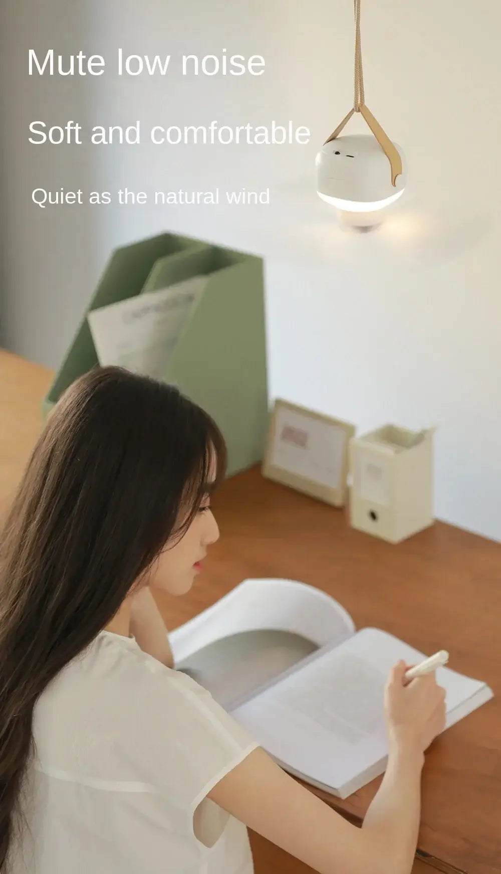Portable wireless mini ceiling fan light USB fan with remote control, stand, night light, portable, home, outdoor, camping, tent
