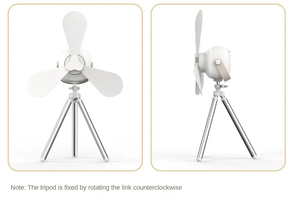 Portable wireless mini ceiling fan light USB fan with remote control, stand, night light, portable, home, outdoor, camping, tent