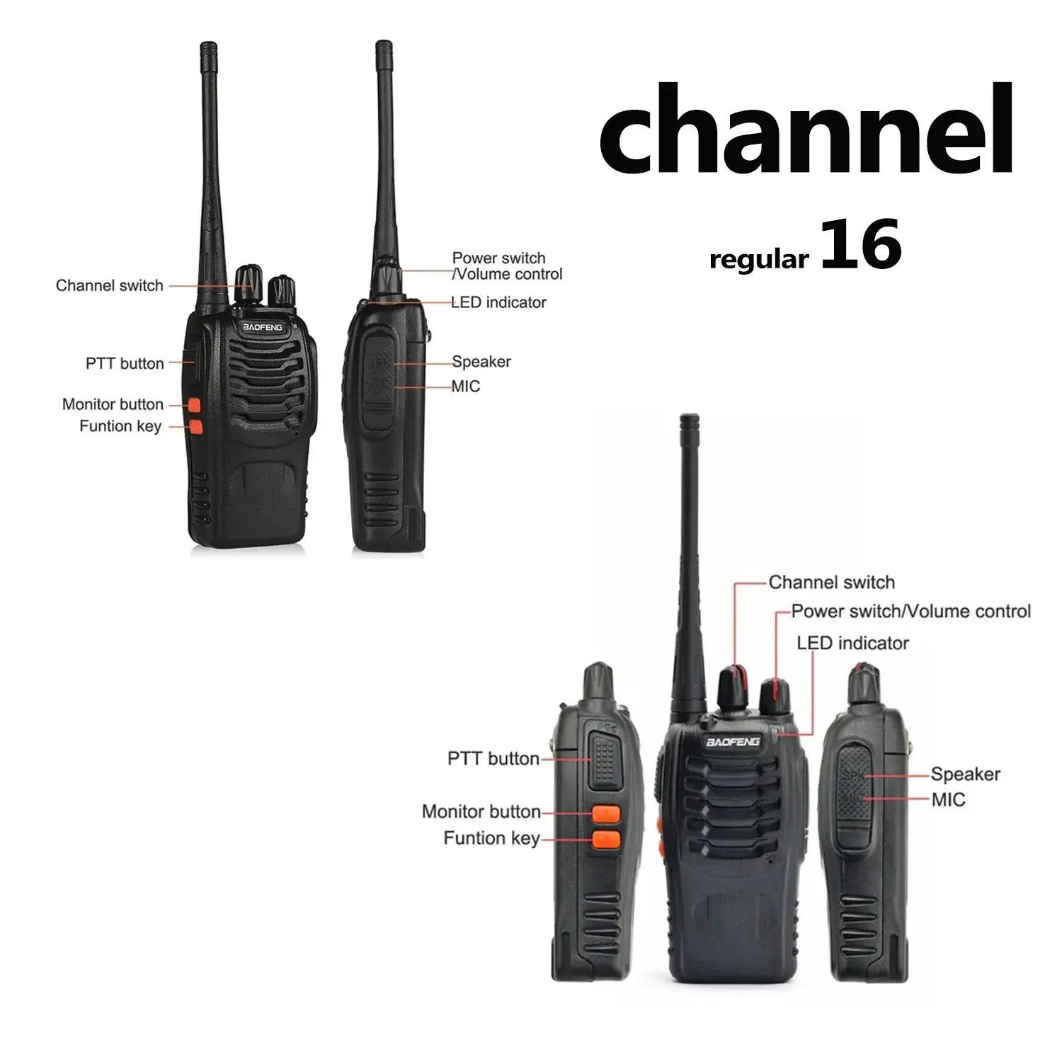 2pcs 4pcs 6pcs Wholesale Original Baofeng BF-888S 5km Long Range Walkie Talkie Two Way Radio Channel 16 self-driving travelling