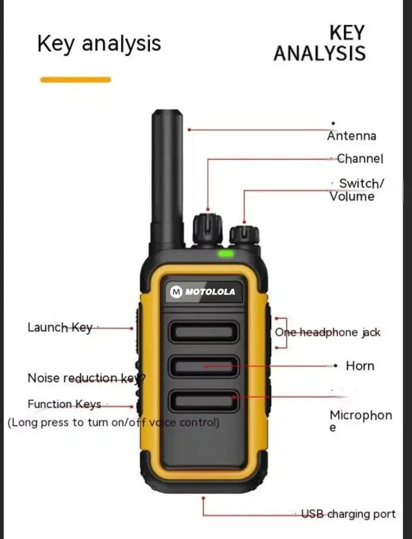 F1 Walkie Talkie  Portable Two-Way Radio UHF Transceiver Set Walkie-talkies Radio Walkie Talkie Long Range COD