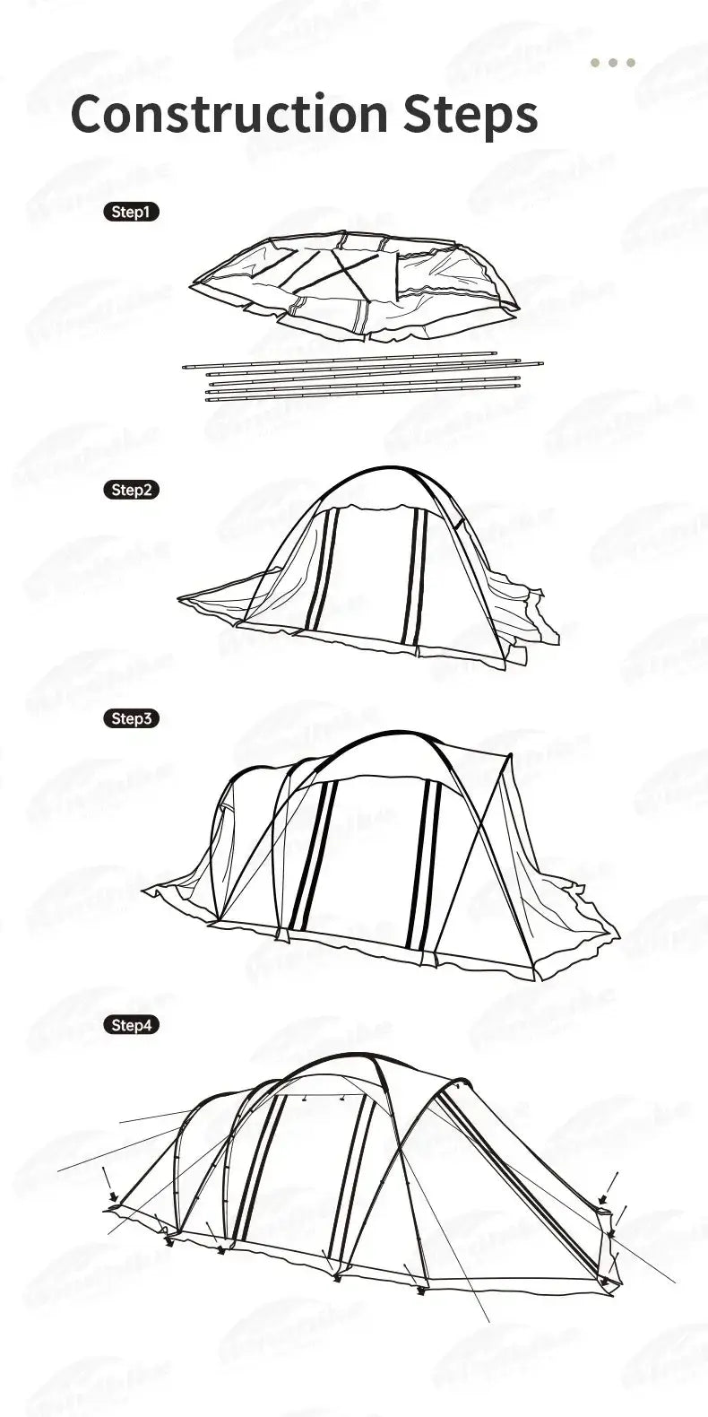 Naturehike Light Campaign Tent Hiking Tent Ultralight Tunnel Mobi Camping Shade Shelter Beach Trips Ultralight Hiking Campaign