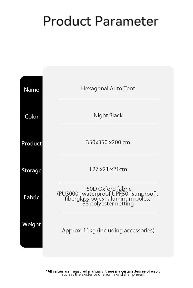 6-8 Person Tent Outdoor Hexagonal Automatic Quick-open Camping Tent Portable Folding Vinyl Sunproof Rainproof