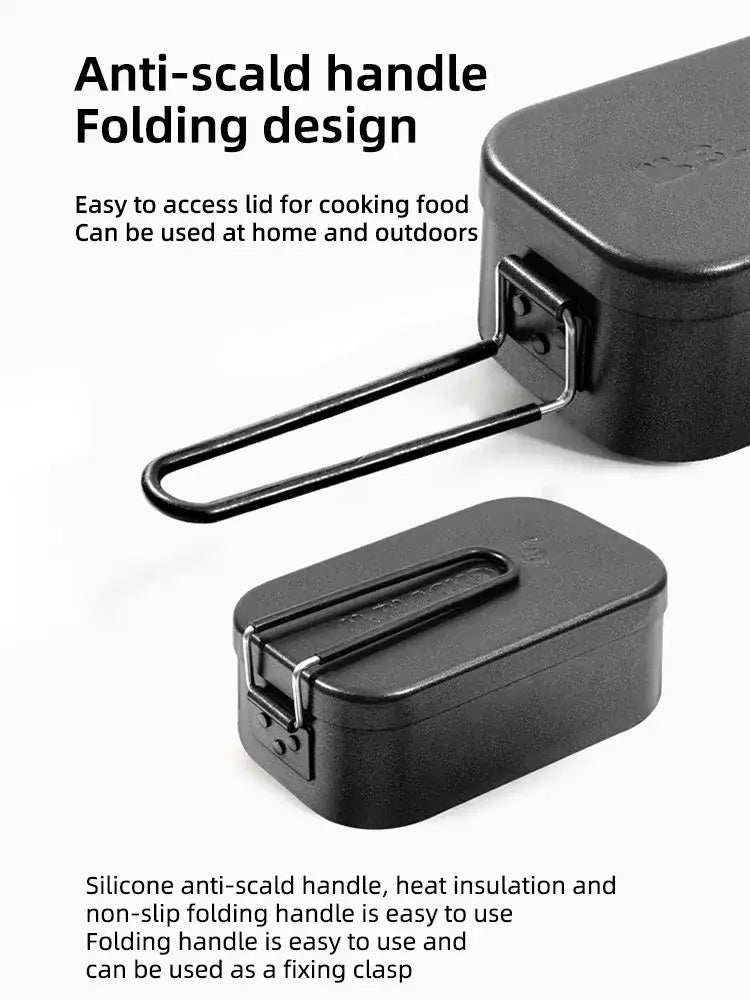 Black Dog Outdoor Aluminium Lunch Box Anti Scalding One Box Can Be Used Dual Purpose Convenient Camping Tableware Artifact