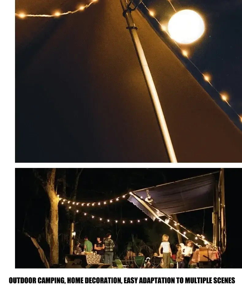 Multifunctional 4 in 1 Design Camping Light String USB Rechargeable Outdoor Tent Decor Light XTE LED Flashlight with Magnet Hook