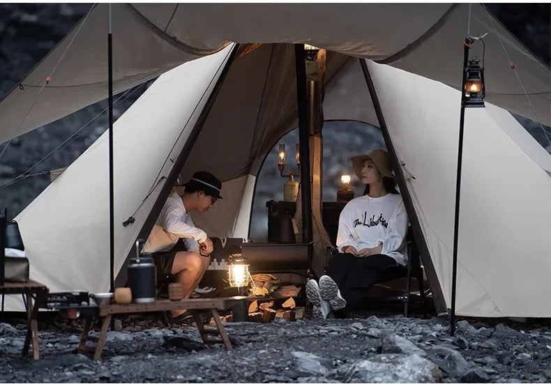 Large Space Pyramid Camping Tent for 4-8 People