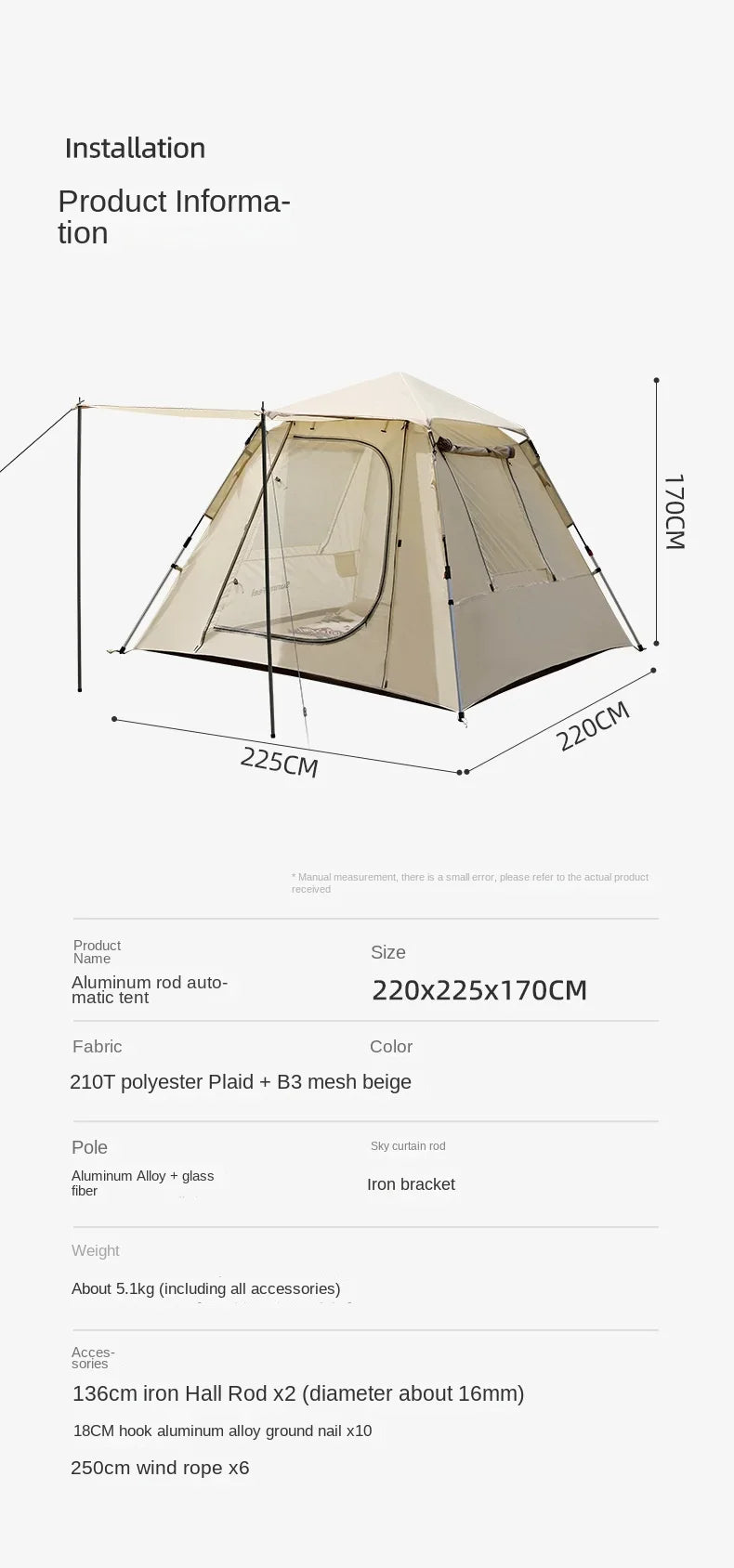 Quick Opening Camping Tent 2-4 P