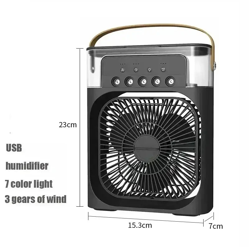 New 3 In 1 Fan AIr Conditioner Household Mini Air Cooler LED Night Light Portable Humidifier Air Adjustment Fan Office Home Fan