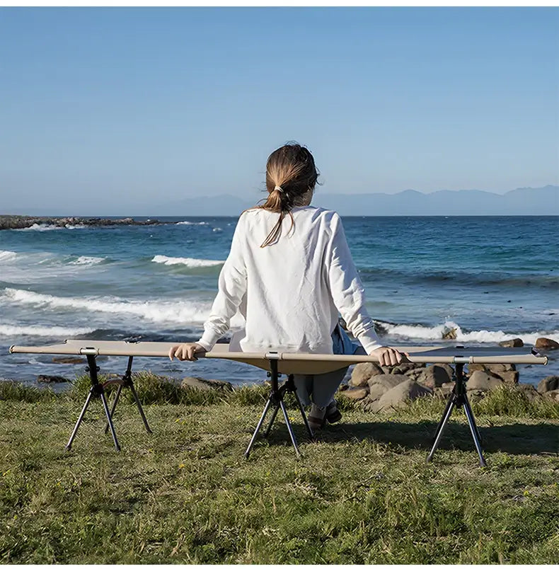 Camping Cot Portable Folding Bed Ultralight Aluminum Alloy Sleeping Cot for Outdoor Hiking Backpacking Travel