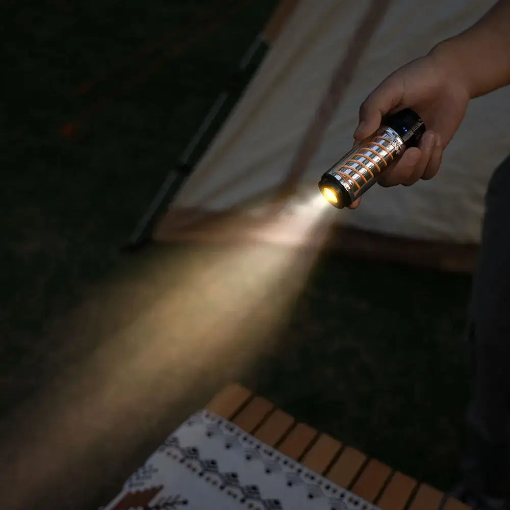 Rechargeable Waterproof Multipurpose Flashlight, Outdoor Camping, Retro Lantern, Adjustable, 2600mAh, Edison Light